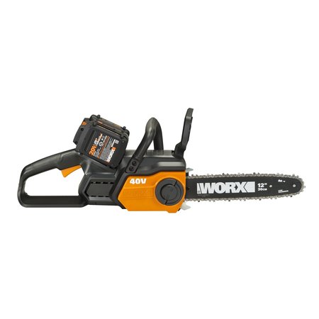 WORX 40V PowerShare 12" Cordless Chainsaw Kit, Automatic Tensioning WG381